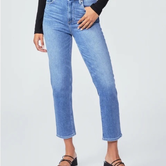 Like New - PAIGE Stella crop jeans in seawater distressed size 27 - Picture 1 of 7